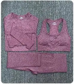 2/3/5PCS Seamless Women Sports Suits Yoga Set Workout Sportswear Gym Clothing Fitness Long Sleeve Crop Top High Waist Leggings