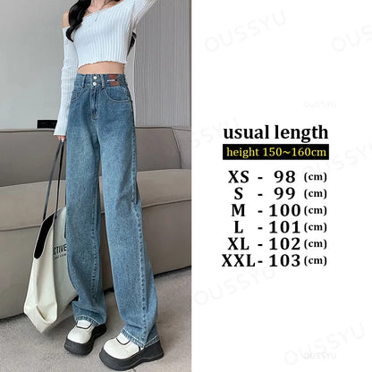 Winter Jeans Women Fleece Warm Denim Trousers High Waist Casual Loose Female Denim Pants Thick Velvet Cotton Wide Leg Woman Jean