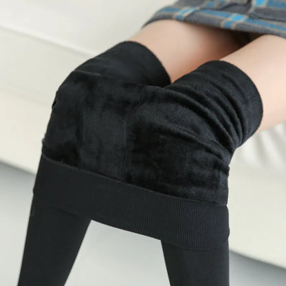 Women Leggings Winter Warm Thicken Velvet Elastic High Waist Leggings Fleece Casual Solid Tights Skinny Sexy Body Socks Leggins