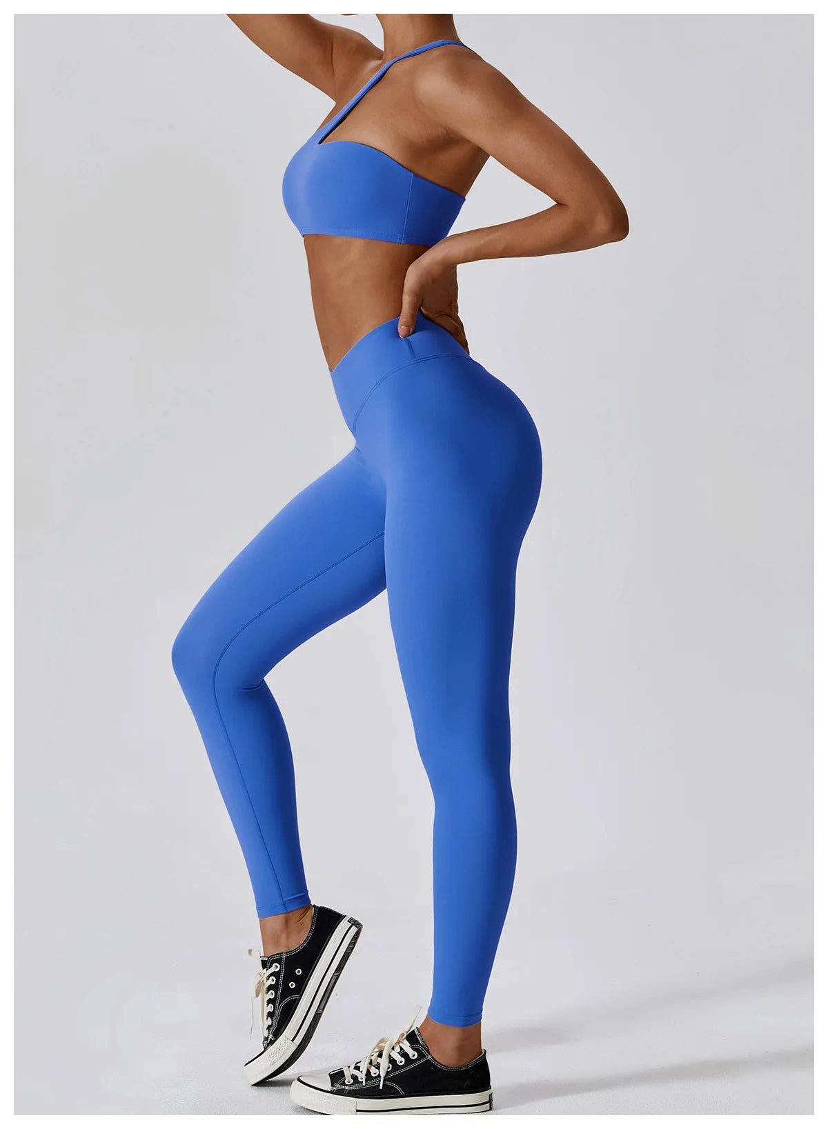 Women Sexy Sport Yoga Set Outfit Fitness Workout Clothes Diagonal Shoulder Sports Top Leggings Suit Leisure Running Sportwear