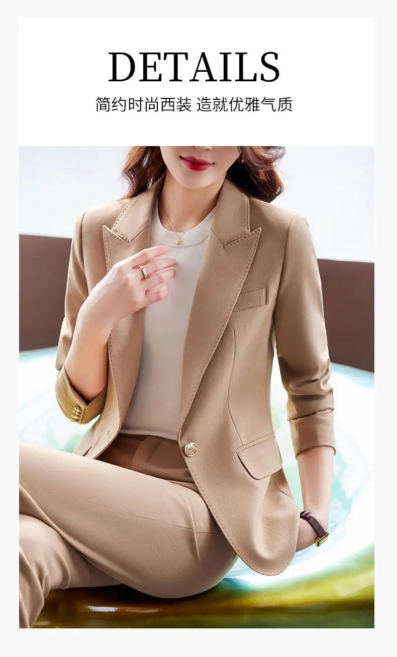 Women's Autumn New Fashion Professional Suit Matching Set 2023 Korean Elegant Casual Blazer Coat Pants Two-piece Female Clothing