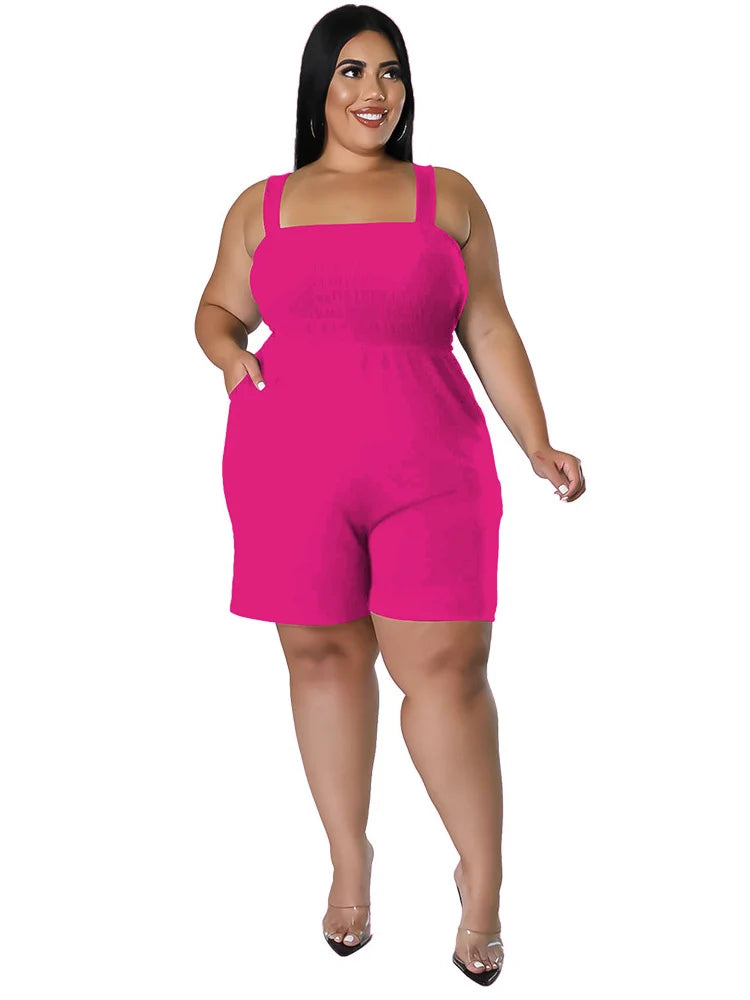 Wmstar Plus Size Romper Women Jumpsuit Clothing Solid Slip Corset Sexy Casual Shorts New Style Summer Wholesale Dropshipping