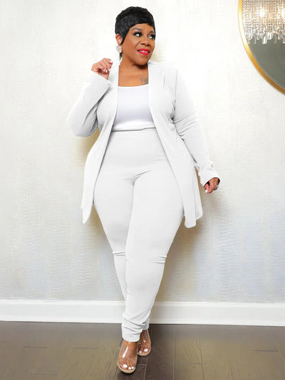 Wmstar Plus Size Two Piece Outfits Women Matching Suit Solid Top Leggings Pants Sets Casual Fall Winter Wholesale Dropshipping