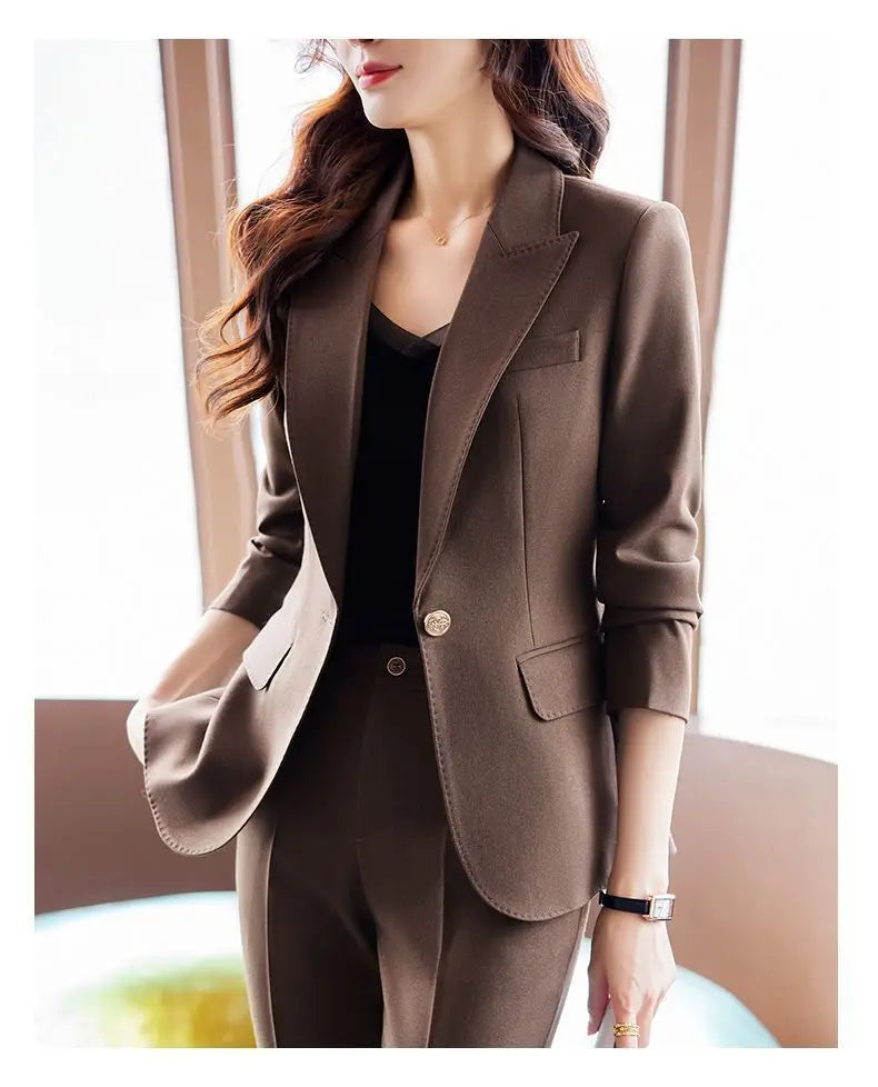 Women's Autumn New Fashion Professional Suit Matching Set 2023 Korean Elegant Casual Blazer Coat Pants Two-piece Female Clothing