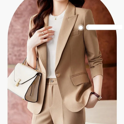 Women's Autumn New Fashion Professional Suit Matching Set 2023 Korean Elegant Casual Blazer Coat Pants Two-piece Female Clothing