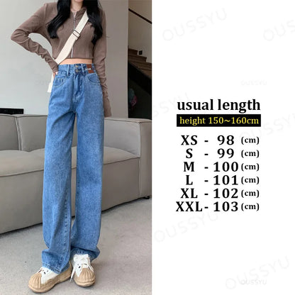 Winter Jeans Women Fleece Warm Denim Trousers High Waist Casual Loose Female Denim Pants Thick Velvet Cotton Wide Leg Woman Jean