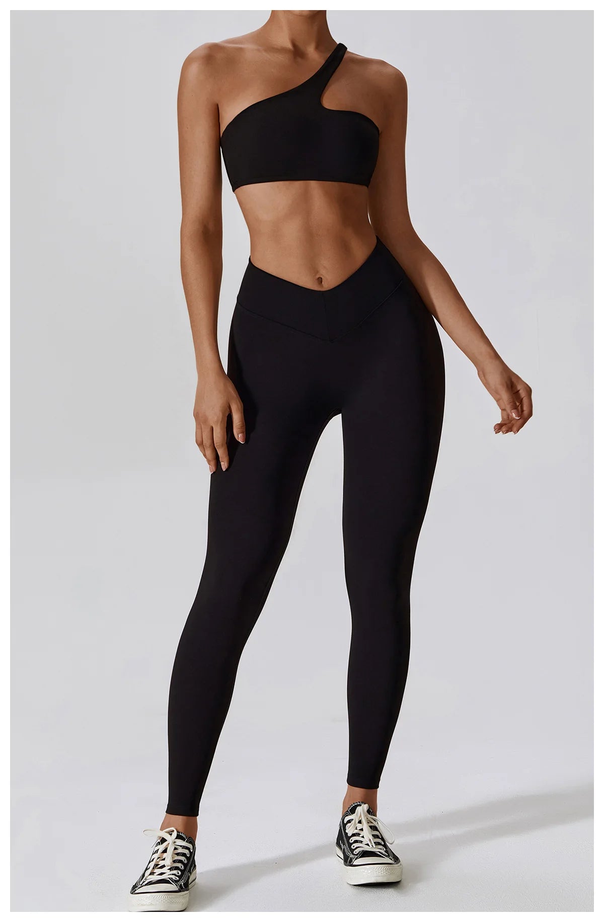 Women Sexy Sport Yoga Set Outfit Fitness Workout Clothes Diagonal Shoulder Sports Top Leggings Suit Leisure Running Sportwear