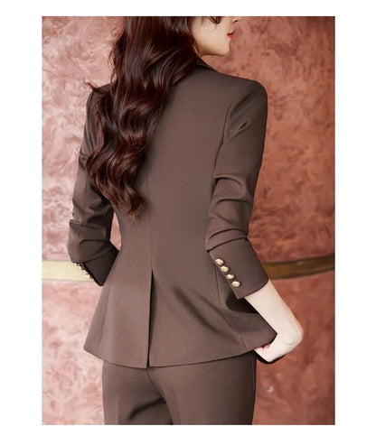 Women's Autumn New Fashion Professional Suit Matching Set 2023 Korean Elegant Casual Blazer Coat Pants Two-piece Female Clothing