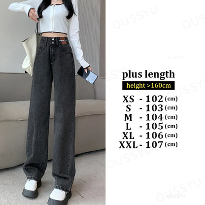 Winter Jeans Women Fleece Warm Denim Trousers High Waist Casual Loose Female Denim Pants Thick Velvet Cotton Wide Leg Woman Jean