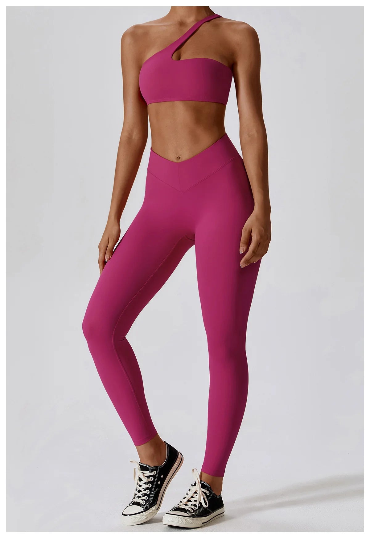 Women Sexy Sport Yoga Set Outfit Fitness Workout Clothes Diagonal Shoulder Sports Top Leggings Suit Leisure Running Sportwear