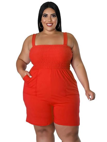 Wmstar Plus Size Romper Women Jumpsuit Clothing Solid Slip Corset Sexy Casual Shorts New Style Summer Wholesale Dropshipping