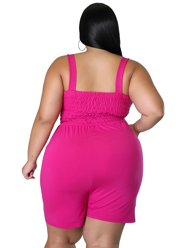 Wmstar Plus Size Romper Women Jumpsuit Clothing Solid Slip Corset Sexy Casual Shorts New Style Summer Wholesale Dropshipping