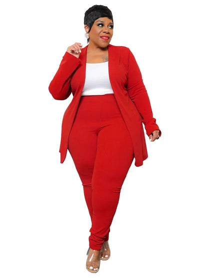 Wmstar Plus Size Two Piece Outfits Women Matching Suit Solid Top Leggings Pants Sets Casual Fall Winter Wholesale Dropshipping