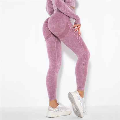 Women Seamless Yoga Set Fitness Sports Suits Gym Clothing Long Sleeve Crop Top Shirts High Waist Running Leggings Workout Pants