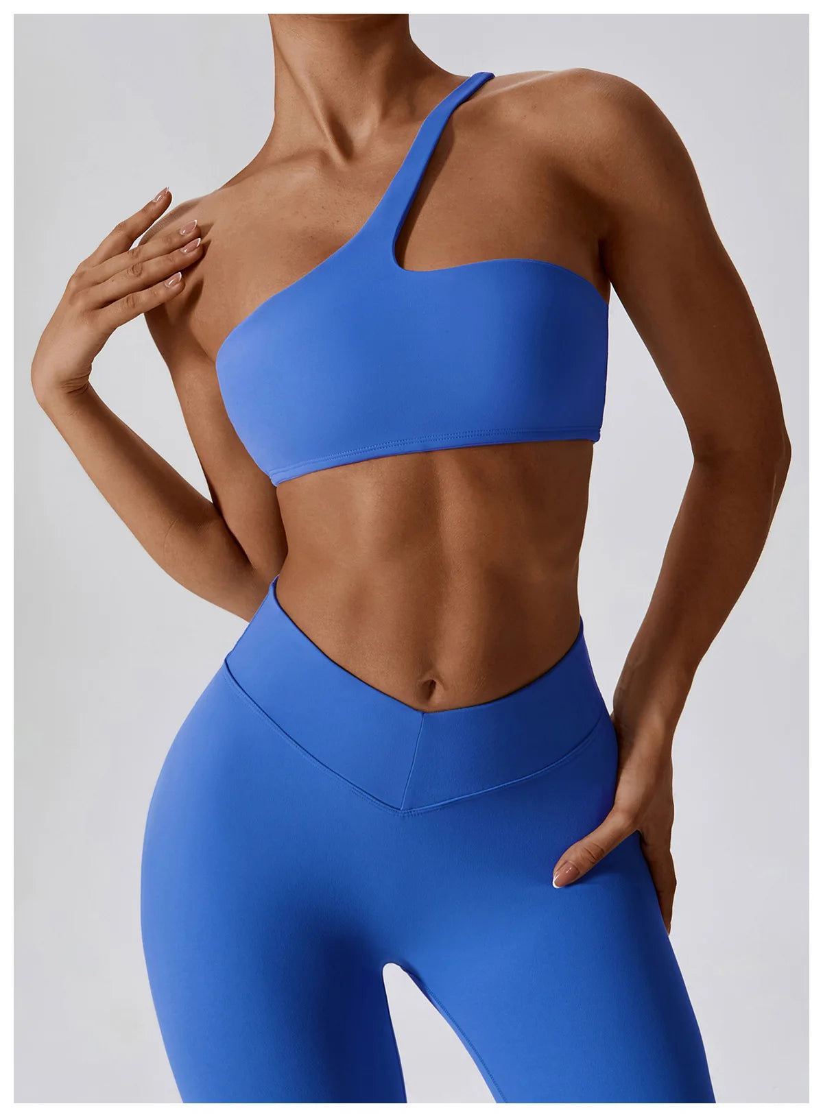 Women Sexy Sport Yoga Set Outfit Fitness Workout Clothes Diagonal Shoulder Sports Top Leggings Suit Leisure Running Sportwear