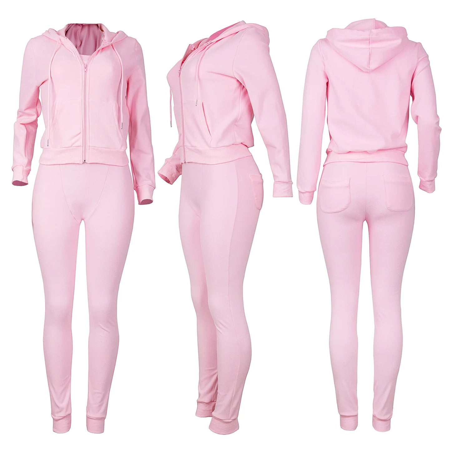 Women Thick Fleece 3 Piece Set Sweatpants & Vest & Hoodies Jackets Set Fall Winter Jogger Luxury Outfit Sweatsuit Tracksuits