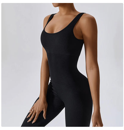 Women's  Yoga One Piece Tracksuit Jumpsuit Seamless Sportswear Yoga Suit Gym Push Ups Fitness Workout Bodysuit