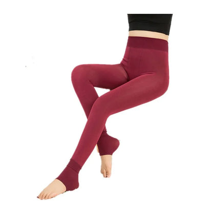 Women Leggings Winter Warm Thicken Velvet Elastic High Waist Leggings Fleece Casual Solid Tights Skinny Sexy Body Socks Leggins