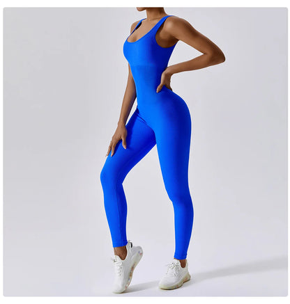 Women's  Yoga One Piece Tracksuit Jumpsuit Seamless Sportswear Yoga Suit Gym Push Ups Fitness Workout Bodysuit