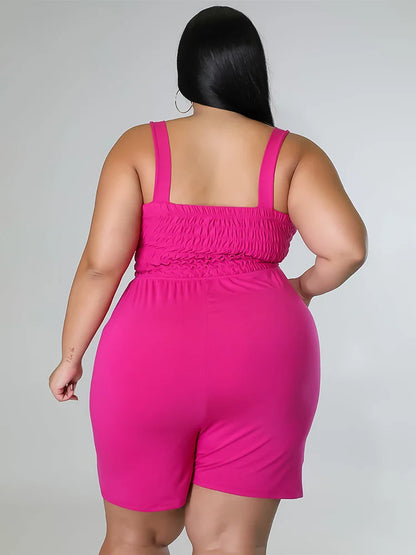 Wmstar Plus Size Romper Women Jumpsuit Clothing Solid Slip Corset Sexy Casual Shorts New Style Summer Wholesale Dropshipping