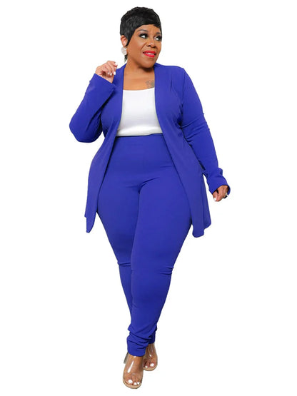 Wmstar Plus Size Two Piece Outfits Women Matching Suit Solid Top Leggings Pants Sets Casual Fall Winter Wholesale Dropshipping