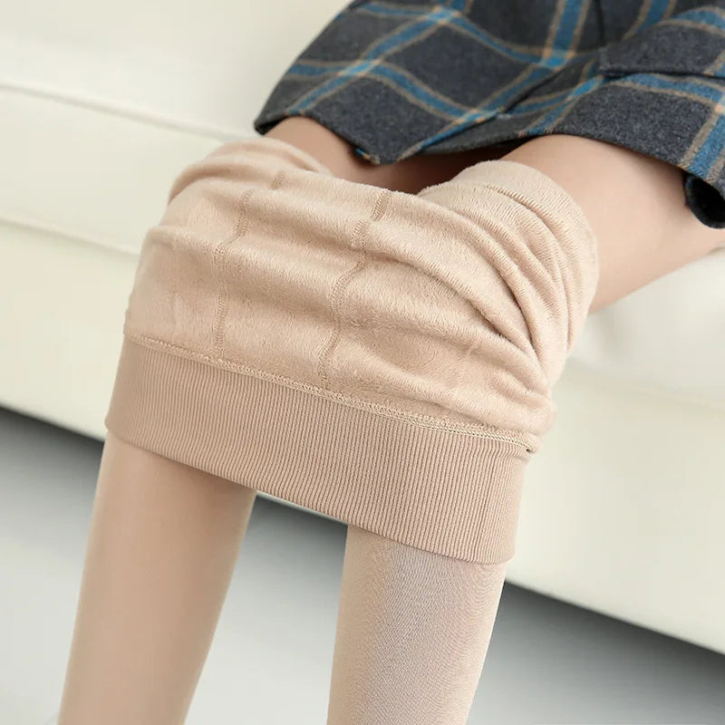 Women Leggings Winter Warm Thicken Velvet Elastic High Waist Leggings Fleece Casual Solid Tights Skinny Sexy Body Socks Leggins