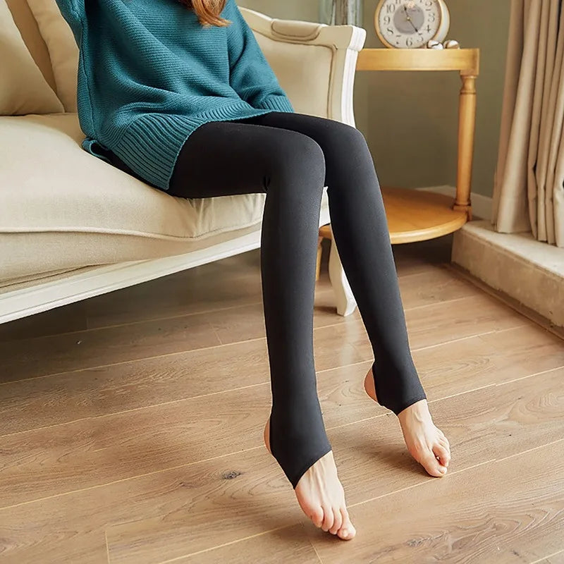 Women Thermal Leggings Sexy Stretch Legging Skin-Translucent Winter Warm Pantyhose Female Fleece Slim Velvet Tights Stockings