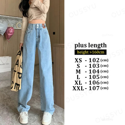 Winter Jeans Women Fleece Warm Denim Trousers High Waist Casual Loose Female Denim Pants Thick Velvet Cotton Wide Leg Woman Jean