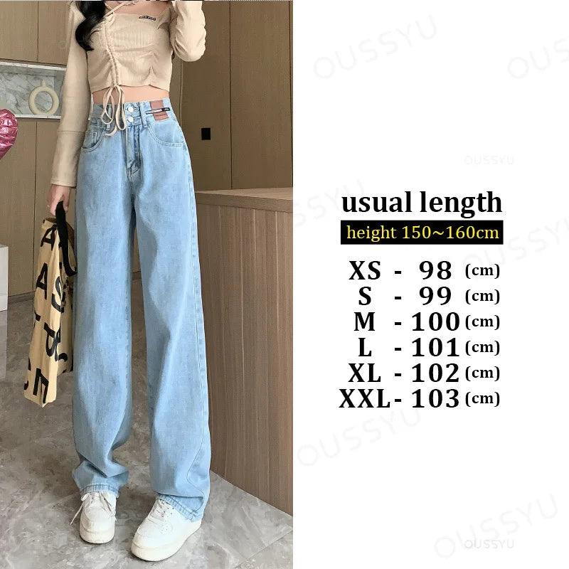 Winter Jeans Women Fleece Warm Denim Trousers High Waist Casual Loose Female Denim Pants Thick Velvet Cotton Wide Leg Woman Jean