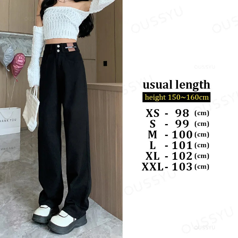 Winter Jeans Women Fleece Warm Denim Trousers High Waist Casual Loose Female Denim Pants Thick Velvet Cotton Wide Leg Woman Jean