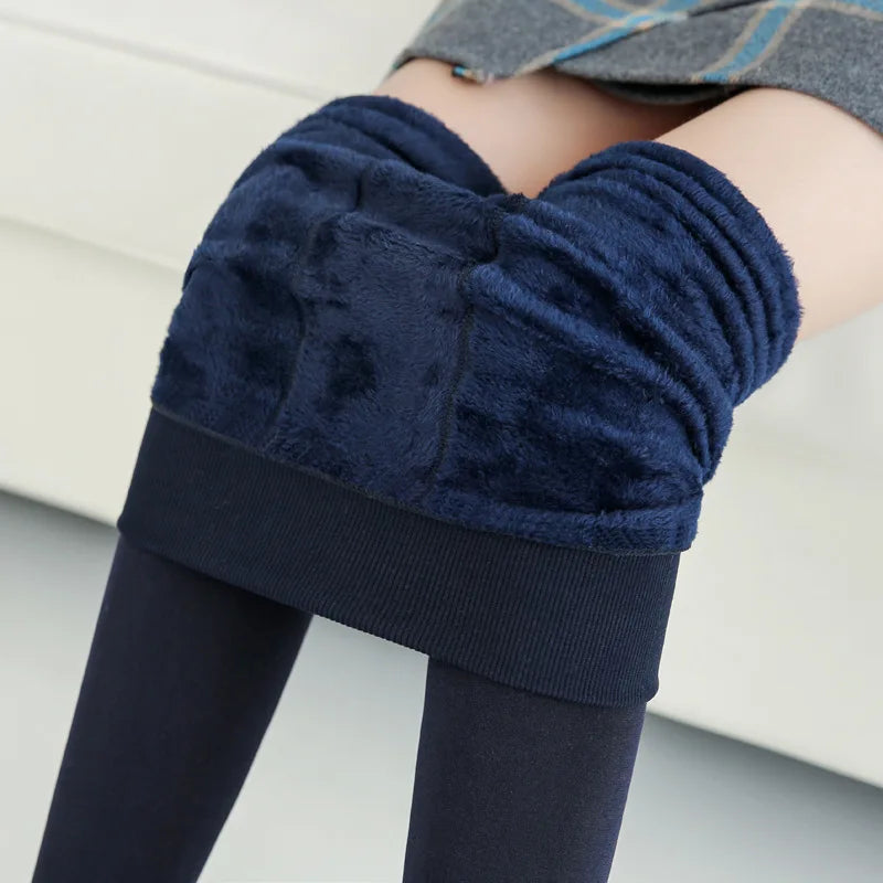 Women Leggings Winter Warm Thicken Velvet Elastic High Waist Leggings Fleece Casual Solid Tights Skinny Sexy Body Socks Leggins