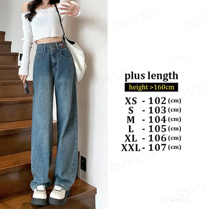 Winter Jeans Women Fleece Warm Denim Trousers High Waist Casual Loose Female Denim Pants Thick Velvet Cotton Wide Leg Woman Jean