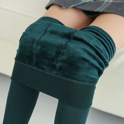 Women Leggings Winter Warm Thicken Velvet Elastic High Waist Leggings Fleece Casual Solid Tights Skinny Sexy Body Socks Leggins