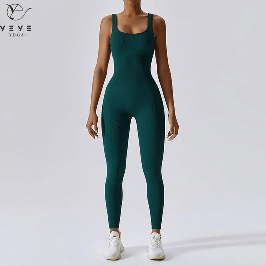 Women's  Yoga One Piece Tracksuit Jumpsuit Seamless Sportswear Yoga Suit Gym Push Ups Fitness Workout Bodysuit