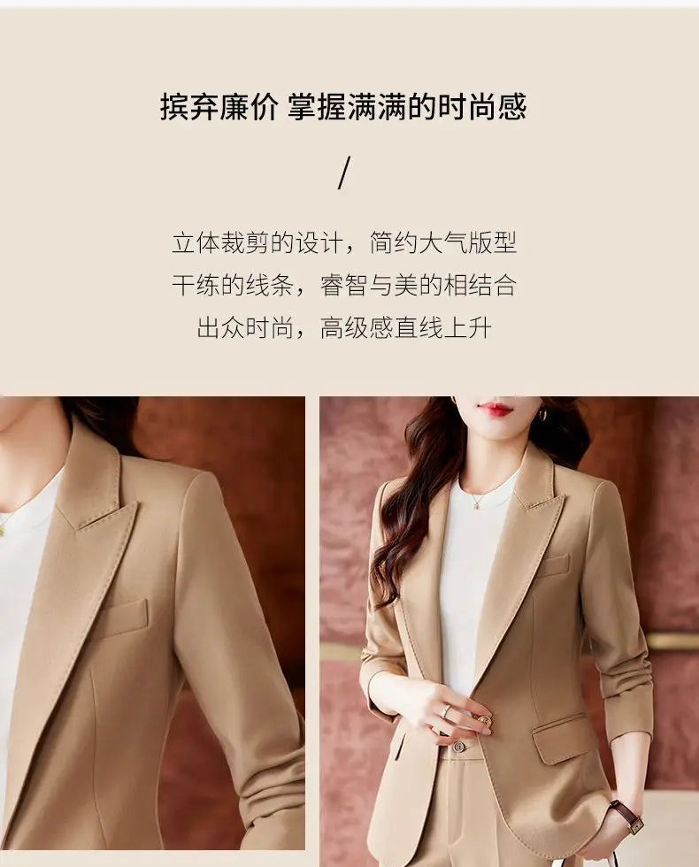 Women's Autumn New Fashion Professional Suit Matching Set 2023 Korean Elegant Casual Blazer Coat Pants Two-piece Female Clothing