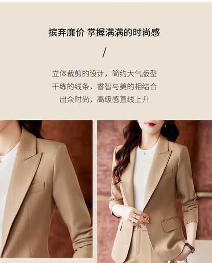 Women's Autumn New Fashion Professional Suit Matching Set 2023 Korean Elegant Casual Blazer Coat Pants Two-piece Female Clothing